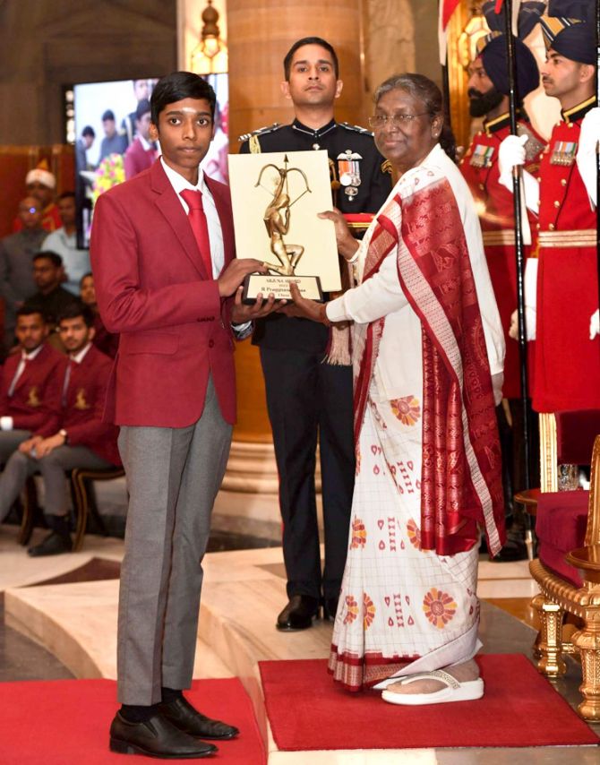 R Praggnanandhaa received Arjuna Award at National Sports and Adventure Awards 2022