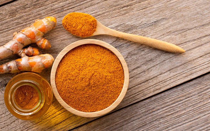 Turmeric thins mucus, and honey coats the throat for relief.