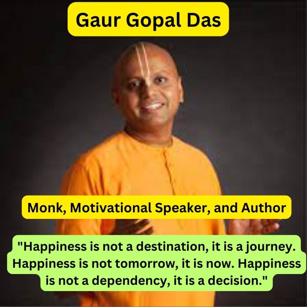 Gaur Gopal Das is a Monk, Motivational Speaker, and Author